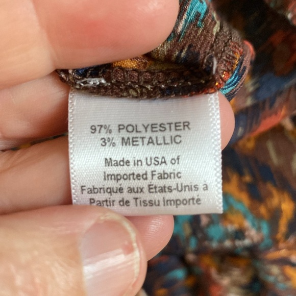 MISA Los Angeles Emogene chiffon dress in Peacock abstract pattern size medium - Picture 8 of 10